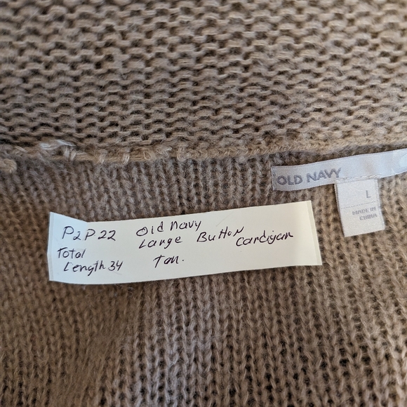 Old Navy large button cardigan tan duster - Picture 4 of 7